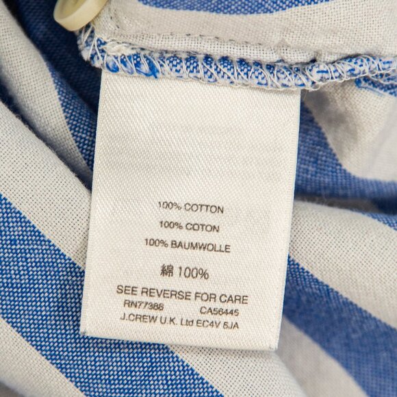 J. Crew Short-Sleeve Button-up Shirt in Wide Blue Stripe, size M - Picture 7 of 8